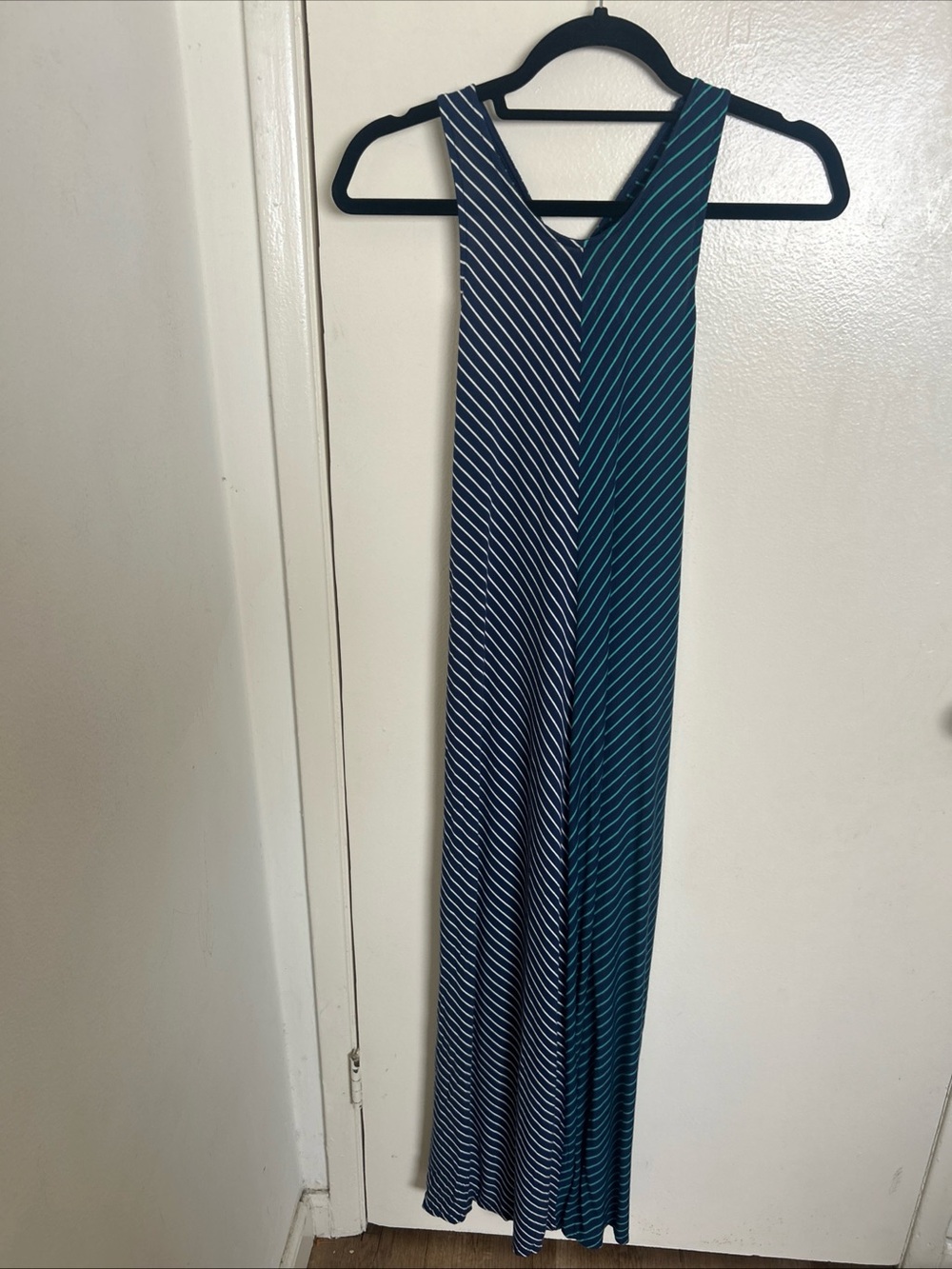 GAP Navy and Teal Striped Maxi Dress